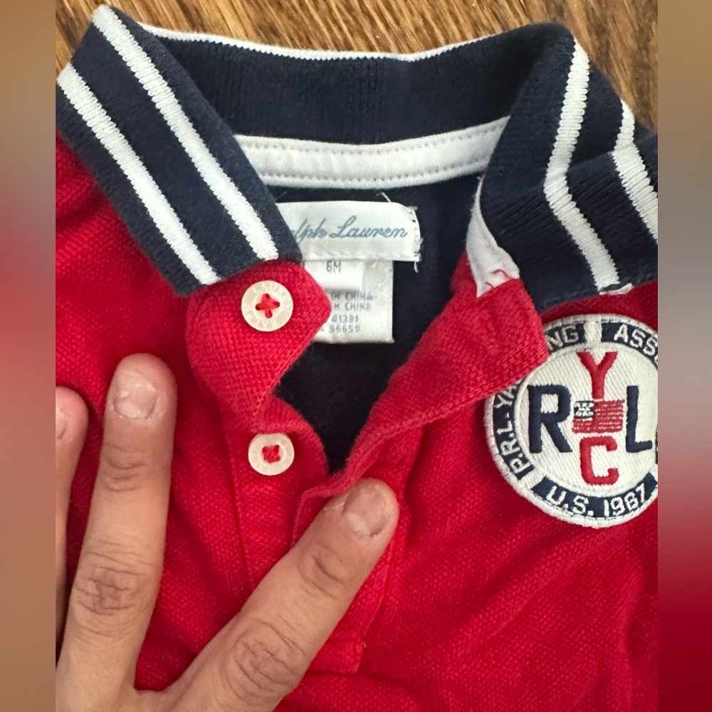 Ralph Lauren Kids Polo in Bold Red with Navy Accents